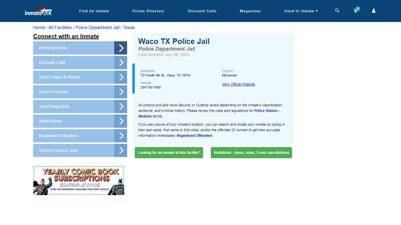 Waco TX Police Jail & Inmate Search - Waco, TX